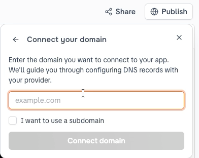 Connect your domain form